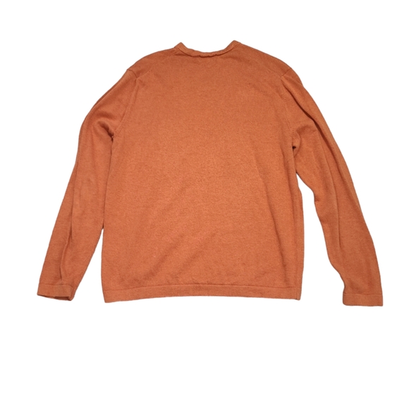 Banana Republic Men's orange v neck sweater size L office career preppy casual - Picture 3 of 11